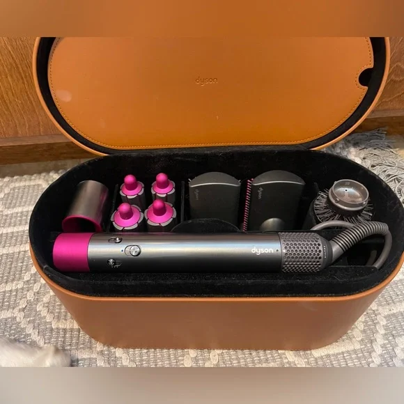 Dyson Airwrap (1st Generation) Fuchsia/Nickel with all attachments and case